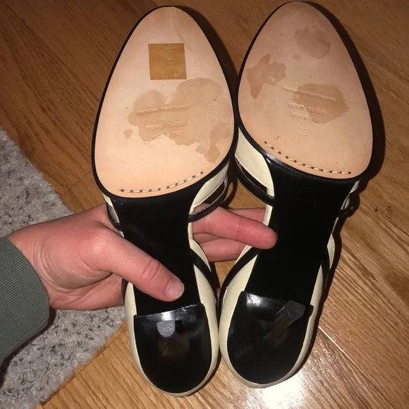 Size 39 Narcisco Rodriguez White & Black Heels - Picture 3 of 5